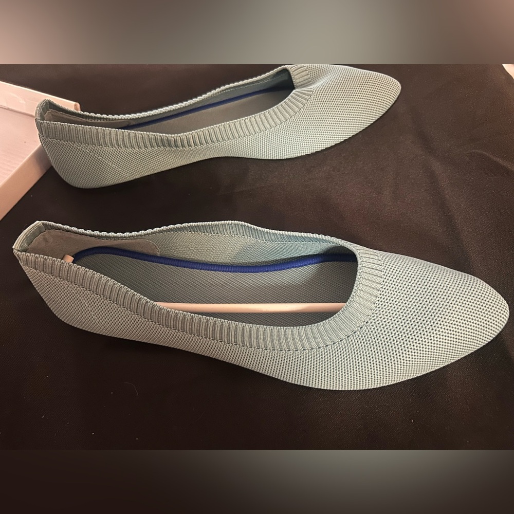 Teal Knit Slip-On Shoes